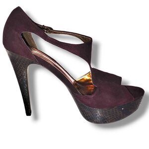 Carlos Santana Dark Brown Suede Stiletto Sandal NEW 9‎